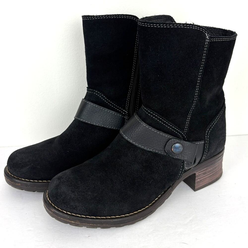 Taos Craft Black Suede Boots EU 37/ US 6-6.5 moto biker lug sole